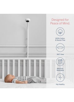 Nanit Nanit Breathing Wear Sleeping Bag 100% Cotton Baby Sleep Sack Works With Nanit Pro Baby Monitor To Track Breathing Motion Sensorfree Realtime Alerts Size Small 36 Months Pebble Grey  - Image 3