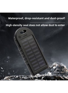 Outdoor Small Three-proof Solar Charging Treasure Camping Lamp 5000 MA Solar Mobile Power Direct-Color:Black-Power Capacity:Marked 5000 Mah, Actual 3,000 Without Full Light