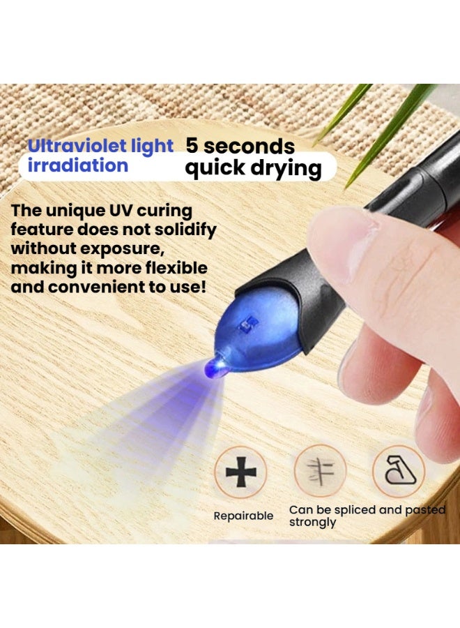 UV Light Curing Glue Pen with Built in UV Lamp Transparent Waterproof and High Adhesion for Effortless and Quick Repairs - Image 2