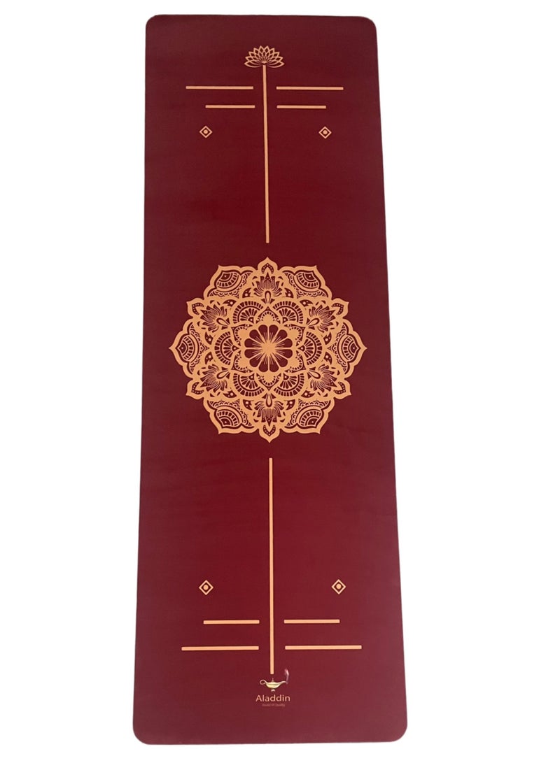 Aladdin Yoga Mat Natural Rubber With Suede Microfiber Red Color - Image 1