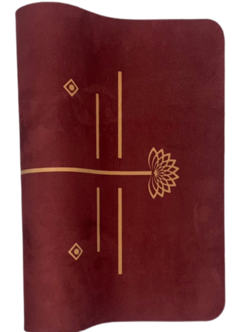 Aladdin Yoga Mat Natural Rubber With Suede Microfiber Red Color - Image 4