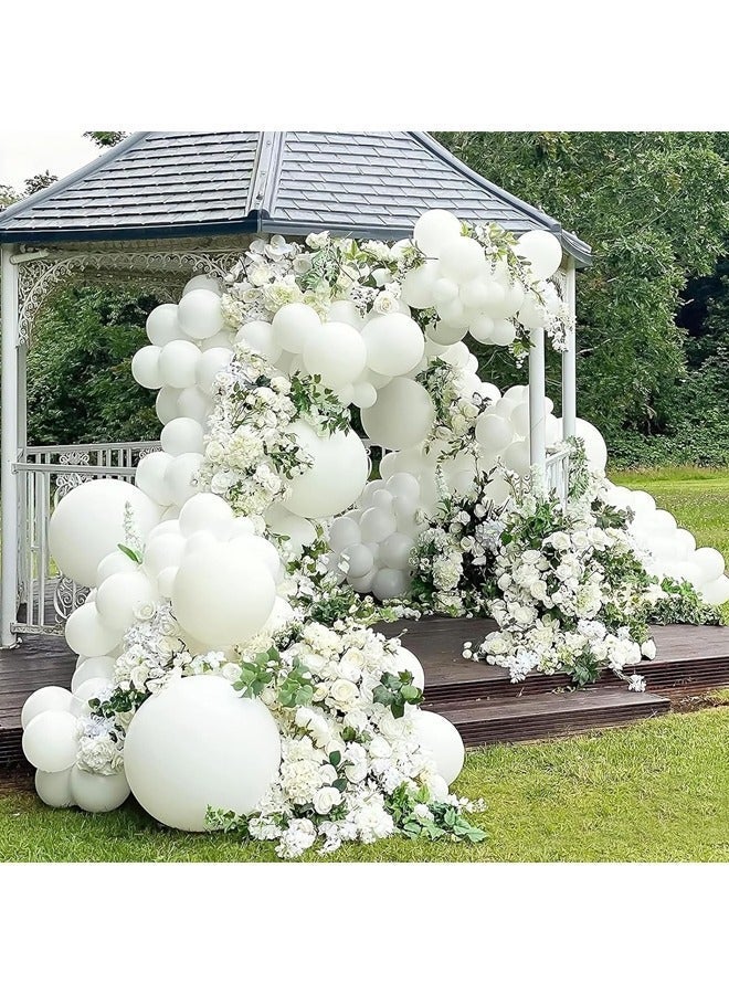 108 قطعة بالونات بيضاء لؤلؤية بأحجام مختلفة وزينة قوس بالونات كريمي لحفلات الزفاف وأعياد الميلاد وحفلات العروس وحفلات استقبال المواليد - Image 3