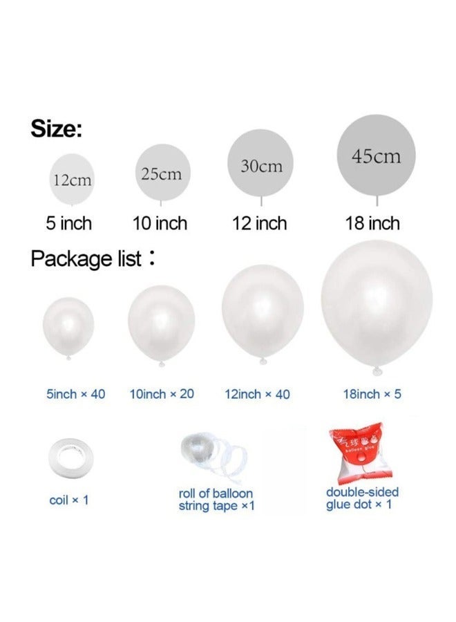108 قطعة بالونات بيضاء لؤلؤية بأحجام مختلفة وزينة قوس بالونات كريمي لحفلات الزفاف وأعياد الميلاد وحفلات العروس وحفلات استقبال المواليد - Image 2