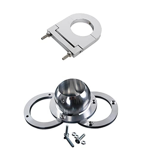 XTPTFABS 2" Swivel Base Floor Mount & 2-1/2" Chrome Steering Column Drop Combo Compatible with SBC BBC 350 454.for Vehicles with 2" Diameter Steering Columns - Image 1
