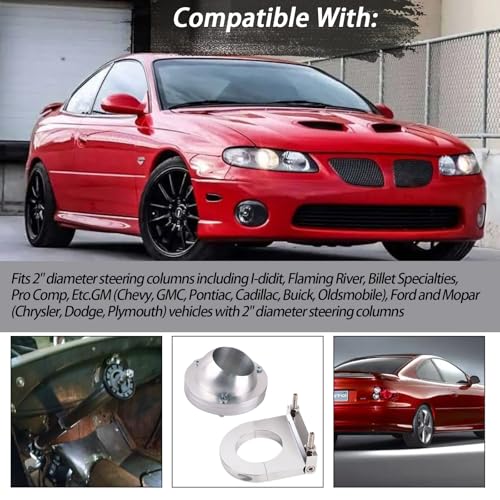 XTPTFABS 2" Swivel Base Floor Mount & 2-1/2" Chrome Steering Column Drop Combo Compatible with SBC BBC 350 454.for Vehicles with 2" Diameter Steering Columns - Image 3