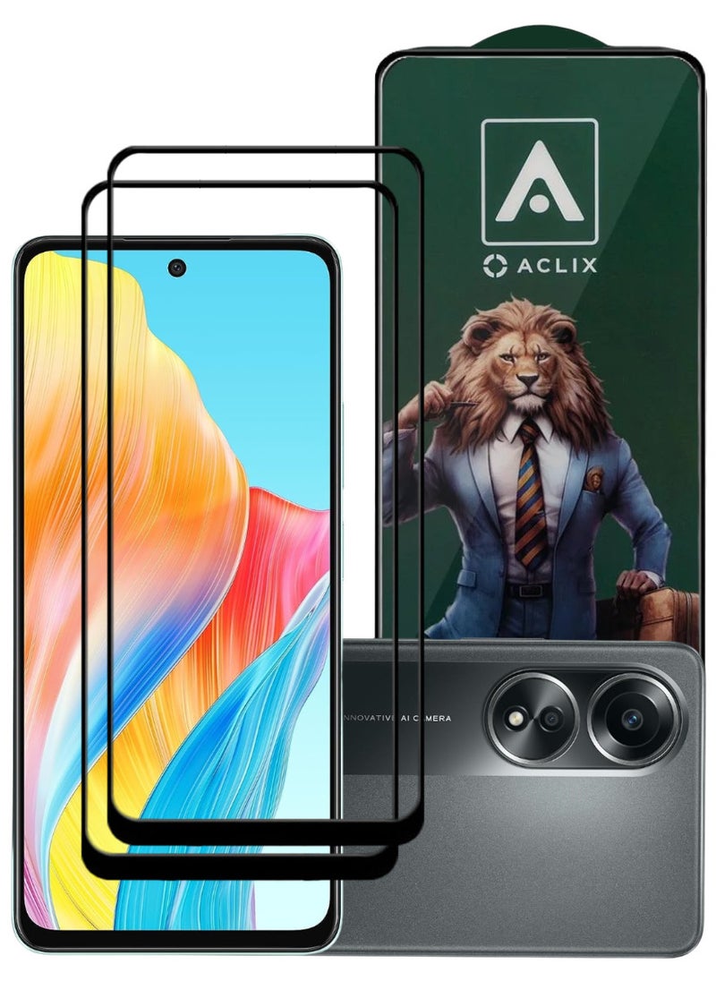 ACLIX 2 Pieces Antistatic ESD Dustproof Premium Quality High Definition Tempered Glass Screen Protector Designed For Oppo A58 4G - Image 1