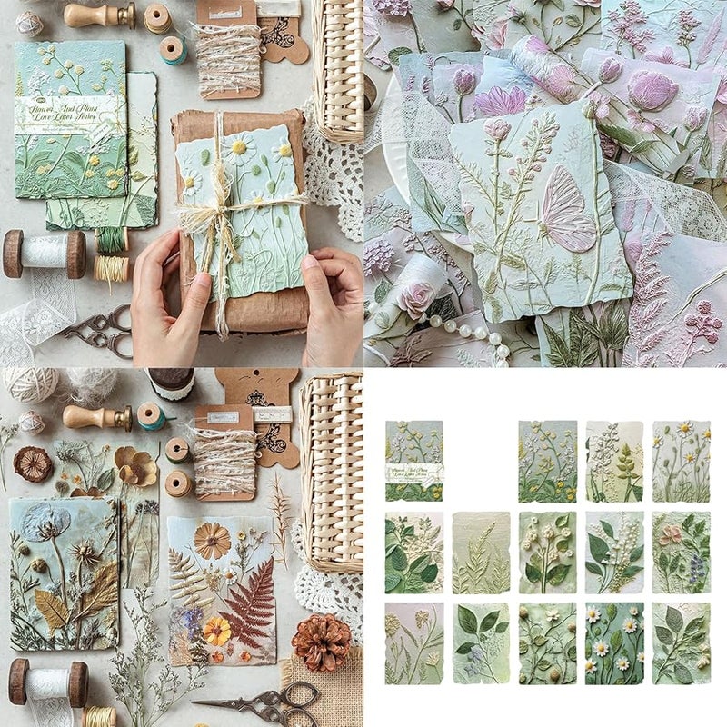 مجموعة ورق سكرابوكينغ مطبوع بنقوش زهرية 23 ورقة للتدوين والتخطيط والألبوم وتزيين البطاقات - Image 3