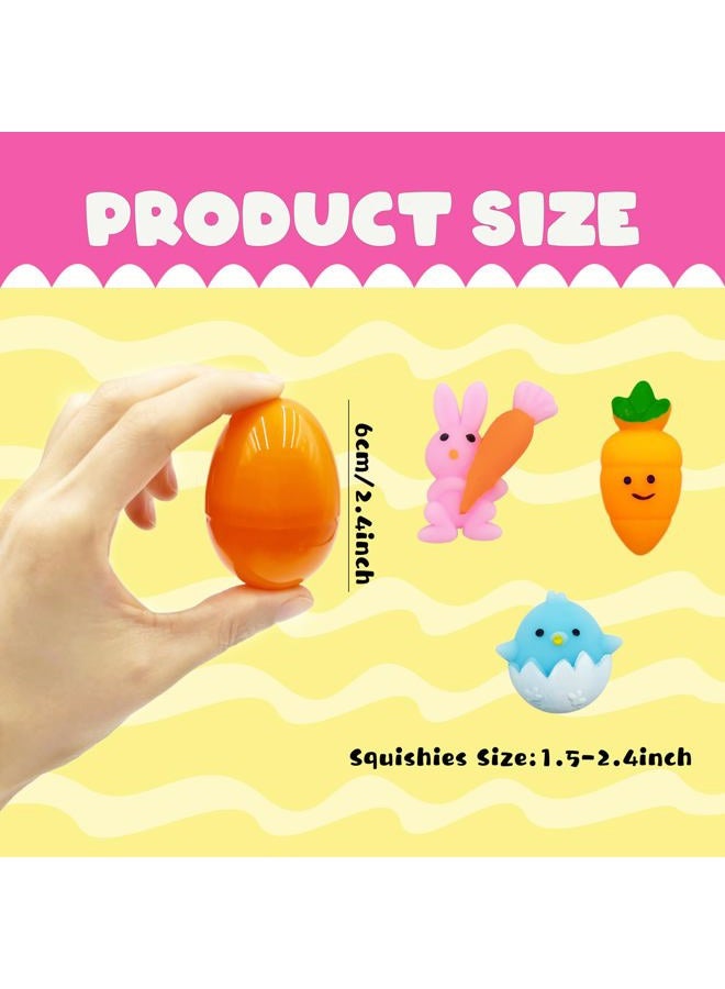 CHHOEAV 24 Pack Easter Mochi Squishy Toys Filled Eggs, Plastic Eggs With Squishies For Hunt, Gifts Kids Boys Girls Party Favors, Basket Stuffers - Image 2