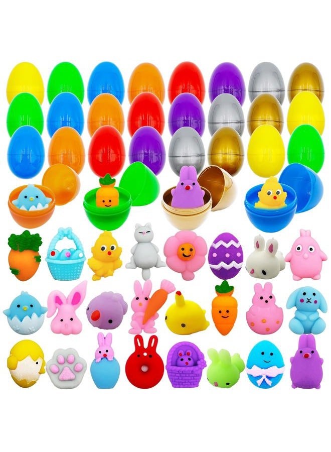 CHHOEAV 24 Pack Easter Mochi Squishy Toys Filled Eggs, Plastic Eggs With Squishies For Hunt, Gifts Kids Boys Girls Party Favors, Basket Stuffers - Image 1