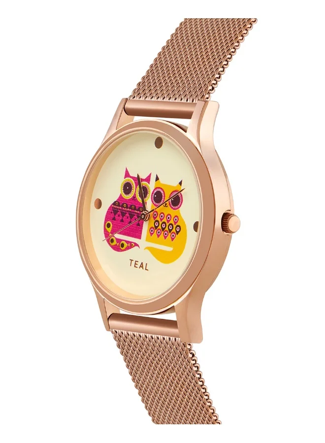 Chumbak Being Catty Watch, Stainless Steel Mesh StrapStainless Steel Mesh Strap