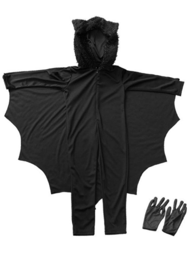 Generic Kid Costume Toddlers Vampire Bat Jumpsuit Cape Costume Party Animal Costume Outfits with Gloves  - Image 3