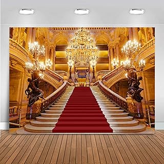 Mocsicka Red Carpet Palace Backdrop Background Wedding Birthday Video Photography Backdrops (7x5ft) - Image 1