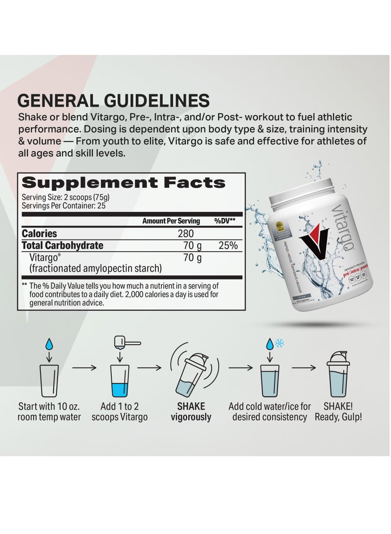 Vitargo  50 Servings-Plain 4lbs 2.1oz (1875g) - Image 3