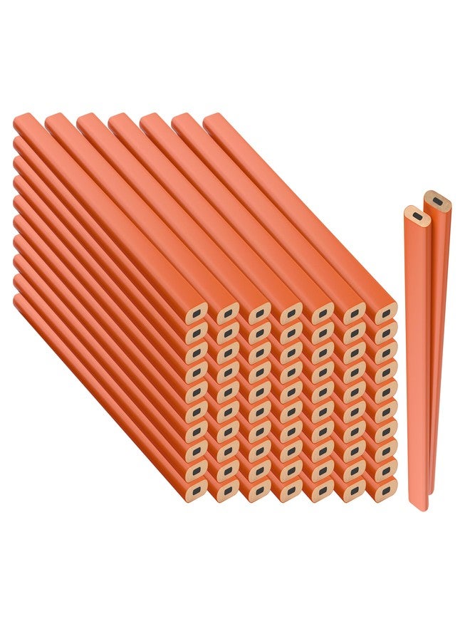 GRAPHITE Hard Lead Carpenter Pencils Bulk - (72) Pieces Lumber Wooden Pencil #2 (HB) - Neon Orange - Image 1