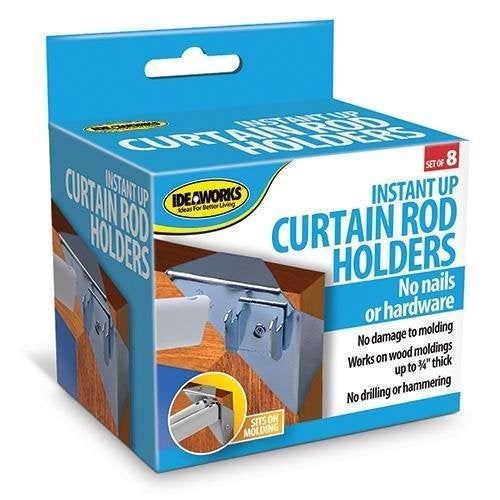 IdeaWorks Instant Holders-Curtain Rod Brackets No Drilling-Perfect for Hanging on Any Wall (JT1851/8) - Image 2