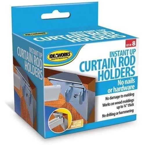 IdeaWorks Instant Holders-Curtain Rod Brackets No Drilling-Perfect for Hanging on Any Wall (JT1851/8) - Image 1
