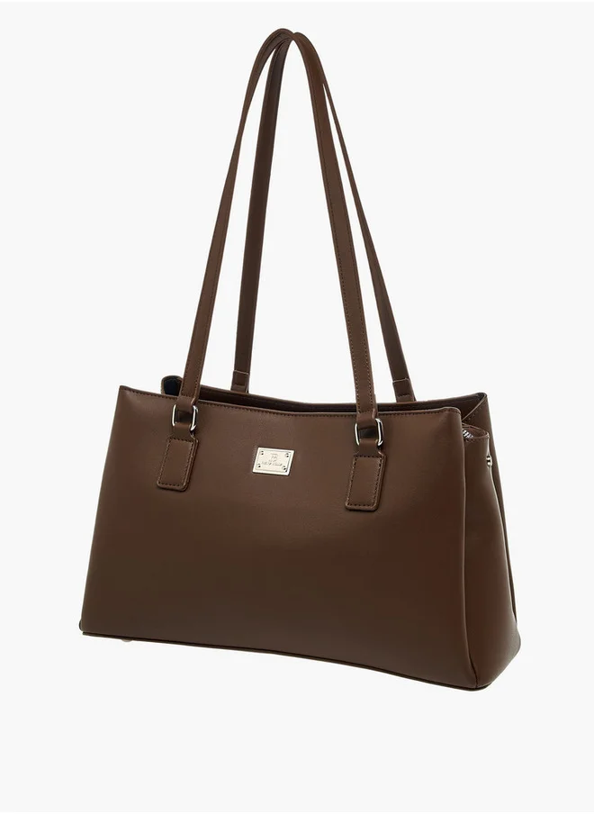 فلورا بيلا من شو إكسبرس Women's Solid Shoulder Bag with Double Handle and Zip Closure