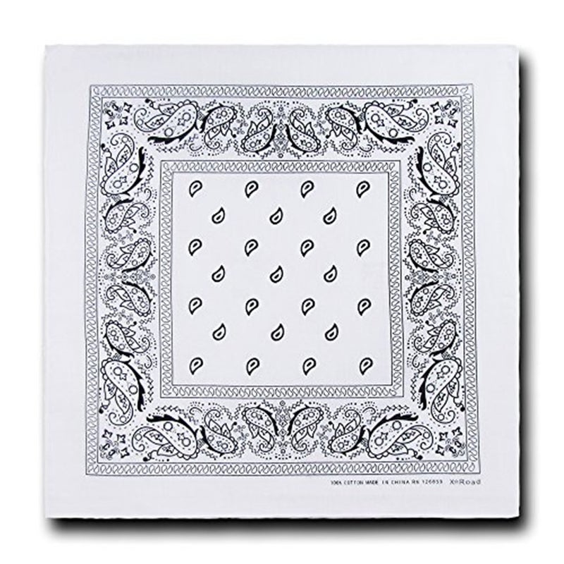 Kaiser Novelty Bandanas Paisley Cotton Bandanas (White 22 X 22 in)