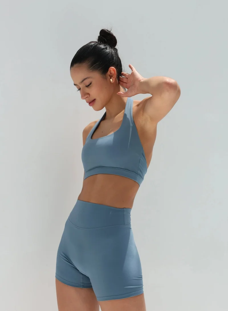 Mohuki Blue Grey Active Halterneck Bra for Women | Best Price UAE