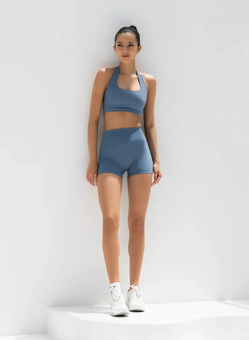 Mohuki Blue Grey Active Halterneck Bra for Women | Best Price UAE
