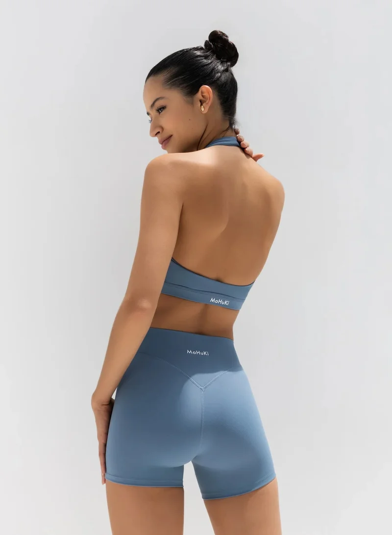 Mohuki Blue Grey Active Halterneck Bra for Women | Best Price UAE