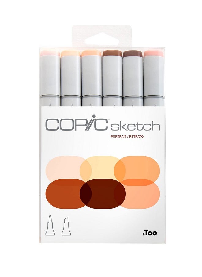 COPIC Sketch, Alcohol Markers, 6Pc Set, Portrait  - Image 1