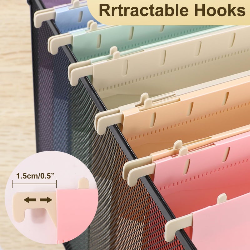YOPCDJ Extra Capacity Plastic Hanging File Folders Letter Size,12 Pack 2 Inch Capacity Hanging File folders with Tabs,Heavy Duty for Filing Cabinet,Home and Office File,Pastel Colors - Image 4