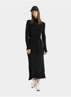 DeFacto Solid Regular Fit Turtleneck Maxi Knit Dress by Styli  - Image 4