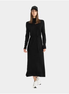 DeFacto Solid Regular Fit Turtleneck Maxi Knit Dress by Styli  - Image 3