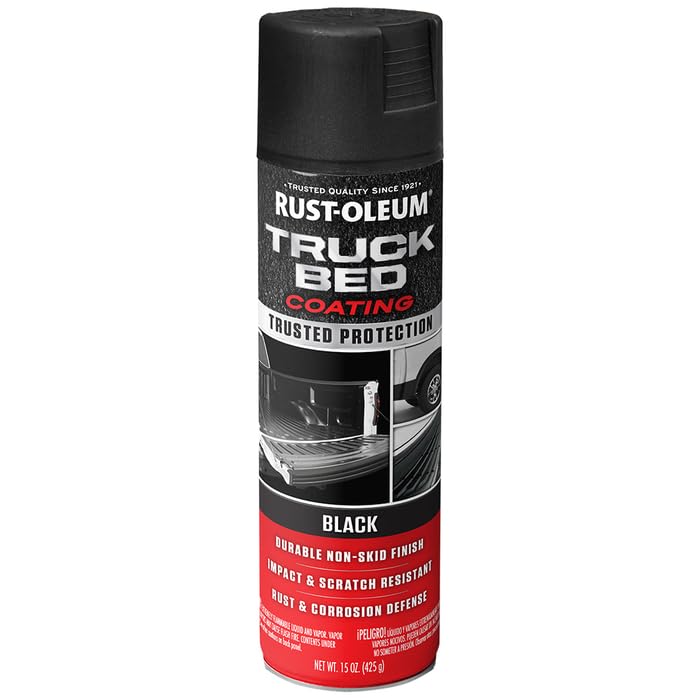 RUST-OLEUM رش طلاء سرير الشاحنة من راست-أوليوم 248914، 15 أونصة، أسود، (عبوة من 1) - Image 4