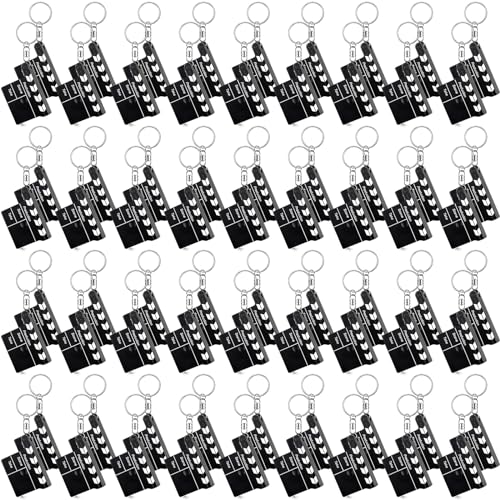 Junkin Movie Night Party Favors Bulk Clapboard Key Chain with Tape Measure Movie Theme Party Favors Night Decorations for Souvenir Prizes24 Pcs - Image 1