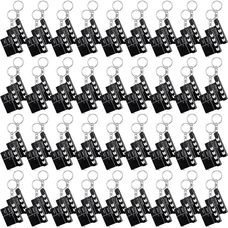 Junkin Movie Night Party Favors Bulk Clapboard Key Chain with Tape Measure Movie Theme Party Favors Night Decorations for Souvenir Prizes24 Pcs - Image 2