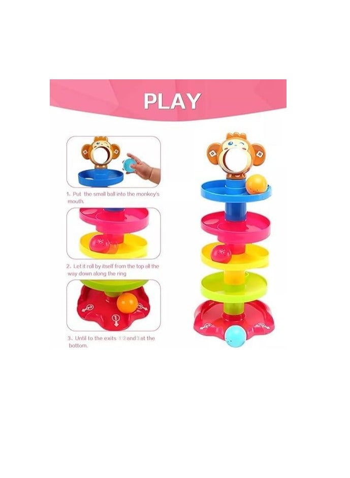 5 Layers Multicolored Ball Drop And Roll Swirling Tower Fun and Educational Toy for Toddlers - Image 3