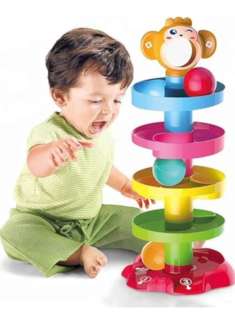 5 Layers Multicolored Ball Drop And Roll Swirling Tower Fun and Educational Toy for Toddlers - Image 1