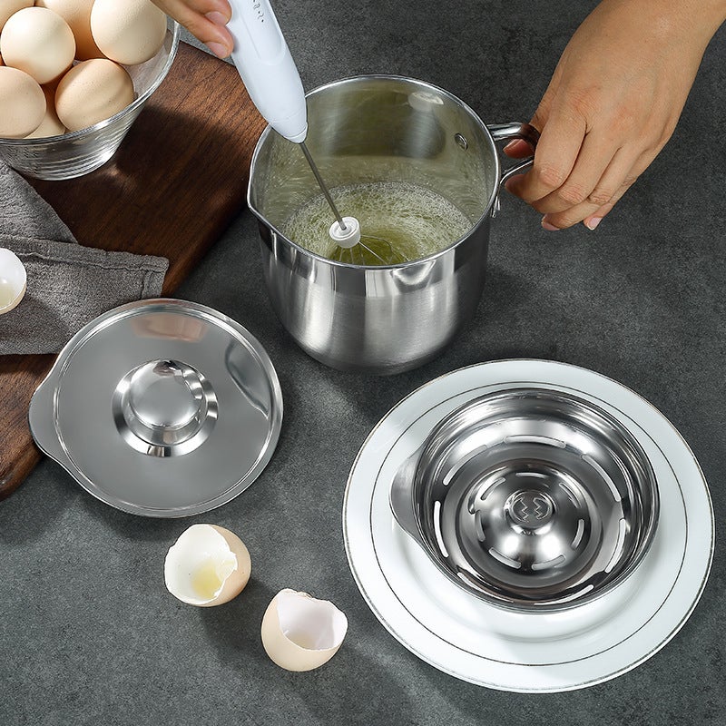Cross-border Hot Sale 304 Stainless Steel Egg White Separator with Barrel Egg Separator Household Baking Tools Egg Separator(Small Two-Piece Set, Egg white separator [304 stainless steel]]) - Image 3