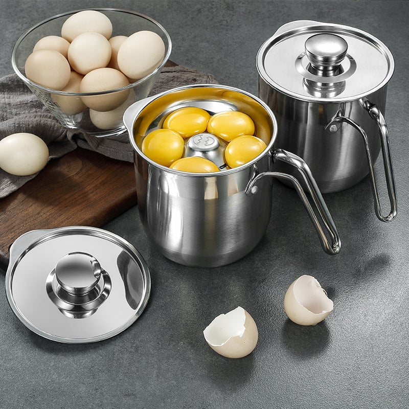 Cross-border Hot Sale 304 Stainless Steel Egg White Separator with Barrel Egg Separator Household Baking Tools Egg Separator(Small Two-Piece Set, Egg white separator [304 stainless steel]]) - Image 2