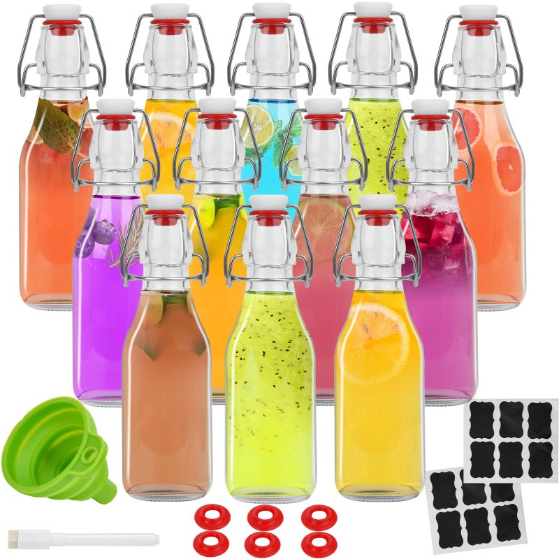 ZEBEIYU 12 Pack 85 oz swing top glass bottlesflip top glass bottle with airtight lid for home brewingkombuchakefirvanilla extractbeeroilvinegarhomemade juicessodabeverages2nd fermentation - Image 2