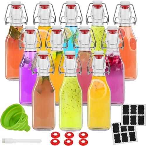 ZEBEIYU 12 Pack 85 oz swing top glass bottlesflip top glass bottle with airtight lid for home brewingkombuchakefirvanilla extractbeeroilvinegarhomemade juicessodabeverages2nd fermentation - Image 1