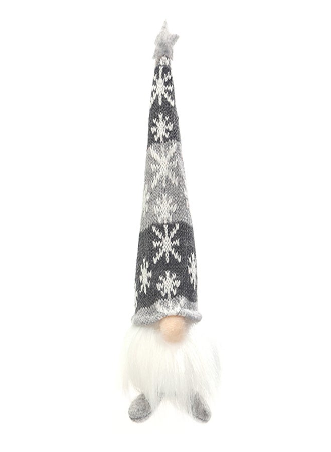 Light-Up Gnome Christmas Ornament Sitting Coffee Bar/Home Decor Gnome Plush Doll with LED Light Christmas Decor, Grey Short Legs - Image 1
