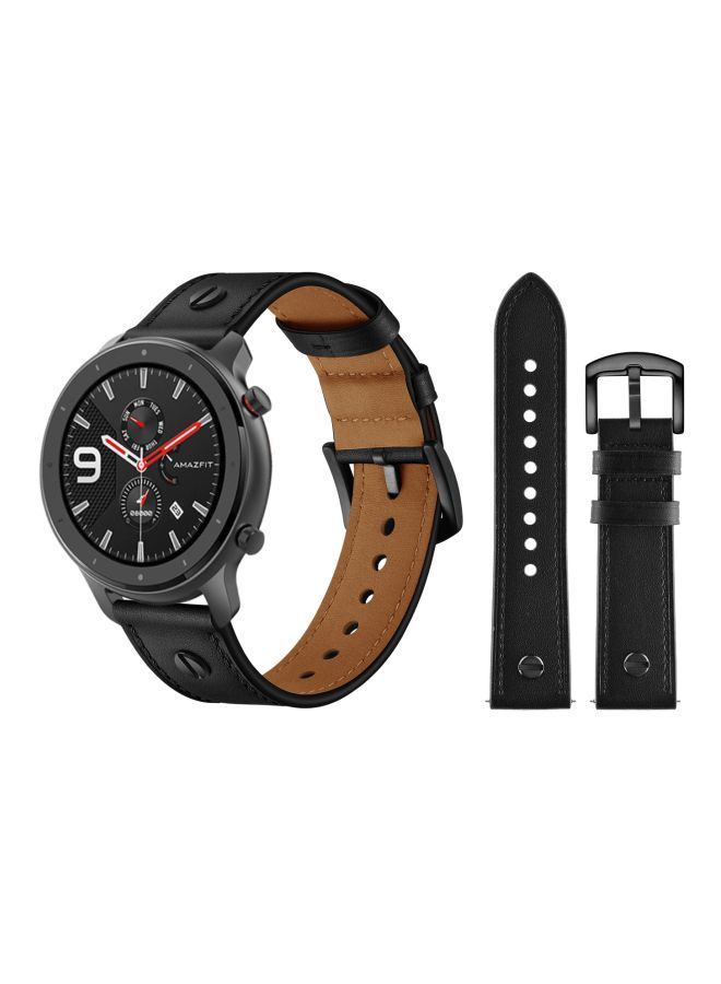 NIBEMINENT One Rivet Replacement Band For Amazfit GTR Smartwatch 47 mm Black - Image 2