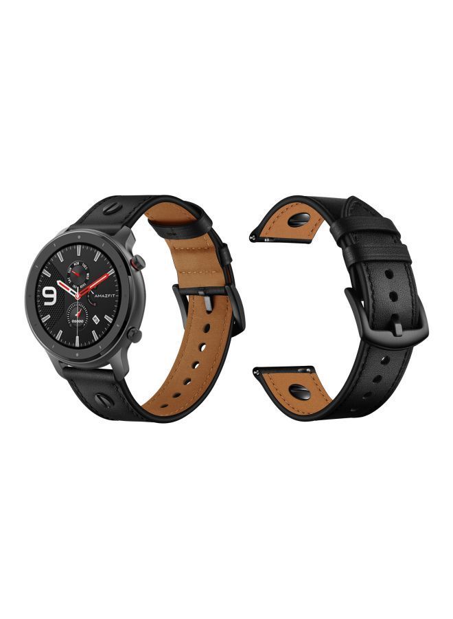 NIBEMINENT One Rivet Replacement Band For Amazfit GTR Smartwatch 47 mm Black - Image 3