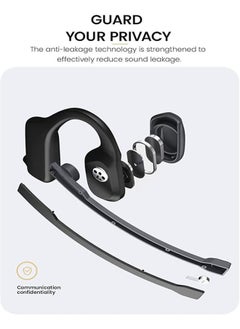 General Bone conduction headphones with microphone Open-back headphones Wireless Bluetooth ear bone headphones Headphones with microphone Waterproof headphones for office, work, running, driving, sports, truck drivers  - Image 3