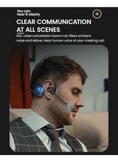 General Bone conduction headphones with microphone Open-back headphones Wireless Bluetooth ear bone headphones Headphones with microphone Waterproof headphones for office, work, running, driving, sports, truck drivers  - Image 4