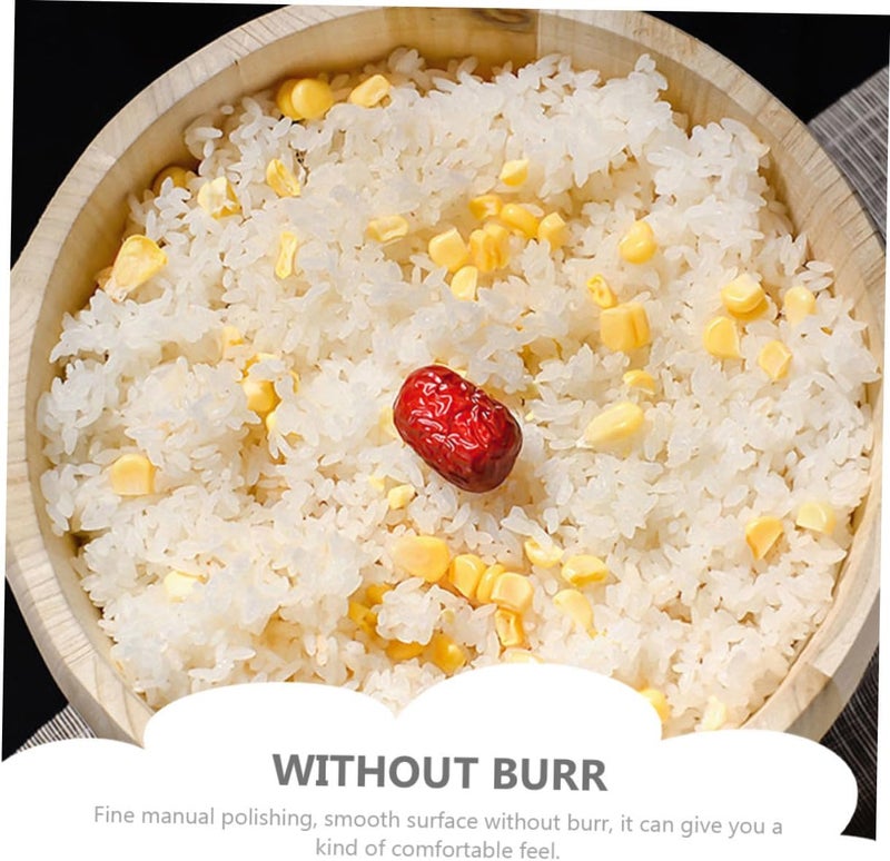 Household Cedar Wood Rice Steaming Bucket with Lid 21cm Kitchen Rice Container Barrel for Steamed Cooking Home Kitchen Accessory for Preparation - Image 4