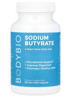 BodyBio Sodium Butyrate 100 Non-GMO Capsules 