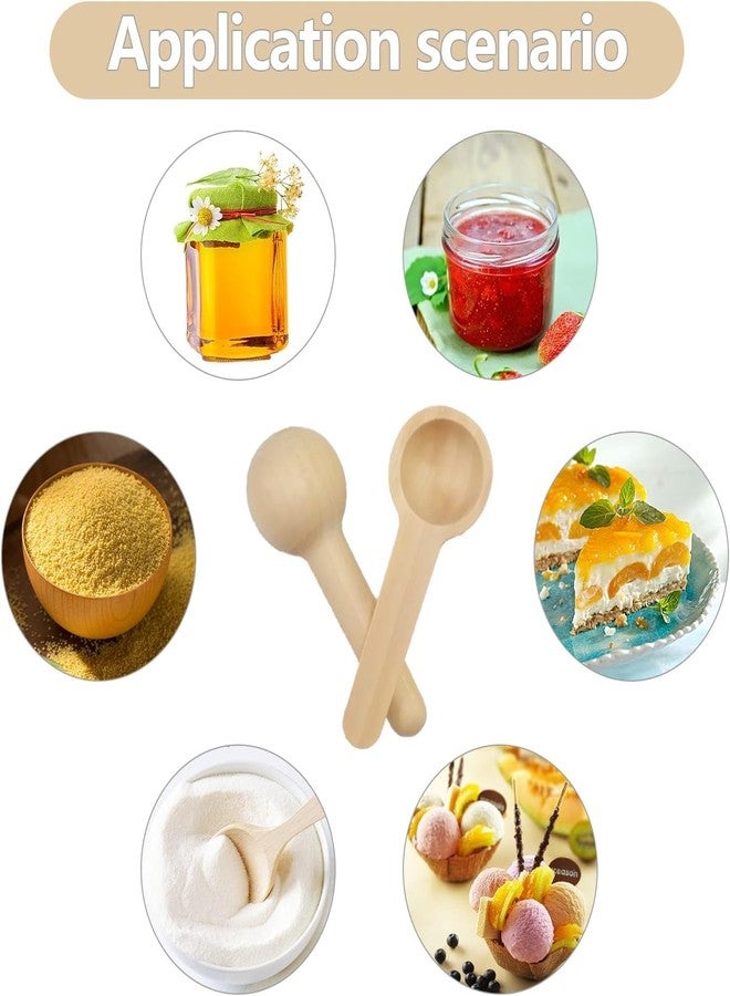 MaruHub 6Pcs Mini Wooden Spoons For Masala Jar Container, Reusable Candy Spoon, Baby Scoops, Environmental Protection, Non-Toxic Multi-Purpose Wooden Condiment Spoons (Round, Small) ,25 Mm - Image 2