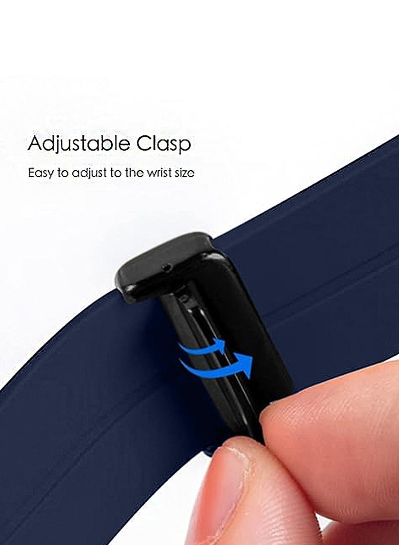 Spigen Stylish Magnetic Folding Buckle Clasp Watch Band for Apple Watch 38mm 40mm 41mm Series 9, 8, 7, 6, 5, 4, 3, 2,1 & SE Silicone Leather – Deep Navy Blue - Image 4