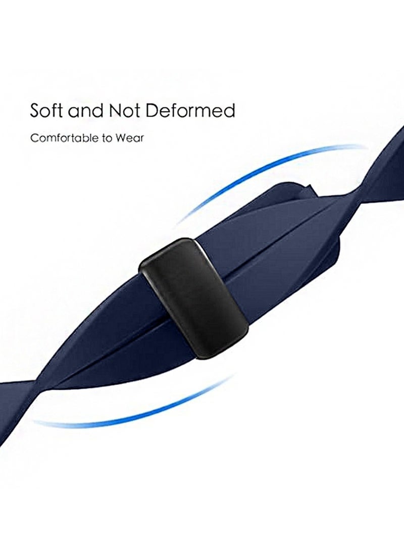 Spigen Stylish Magnetic Folding Buckle Clasp Watch Band for Apple Watch 38mm 40mm 41mm Series 9, 8, 7, 6, 5, 4, 3, 2,1 & SE Silicone Leather – Deep Navy Blue - Image 5