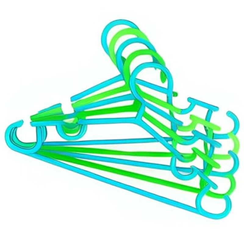 Set Of 6 Wardrobe Small Size Cloth Hangers Plastic - Random Colors And Shapes Additional Loops For Children Dresses Shirts Durable Lightweight Non Slip Design For Closet Storage Organization - Image 4