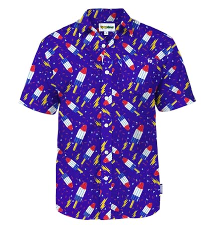 Tipsy Elves Blue Grand Finale Popsicle USA Button Down Shirt for Men Size X-Large - Image 1
